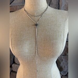 New🌟Free People-Elegant Silver Lariat Stone Necklace